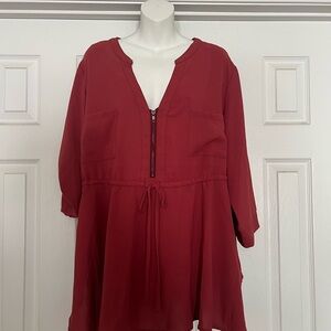 YOINS women’s Mauve Zippered Blouse